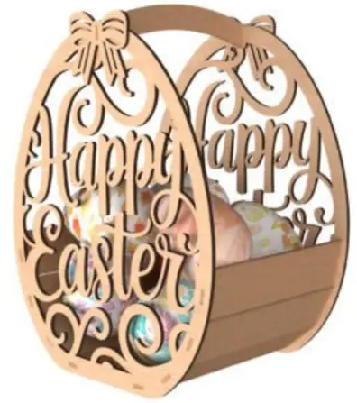 Laser Cut Wooden Easter Egg Basket